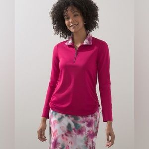 NWT Chico’s Zenergy UPF Bungee Pullover Sangria Pink Size M